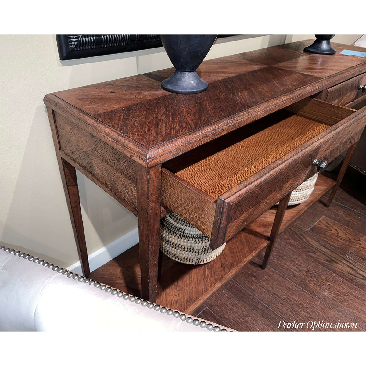 Italian Neo Classic Oak Console Table - Light - English Georgian America