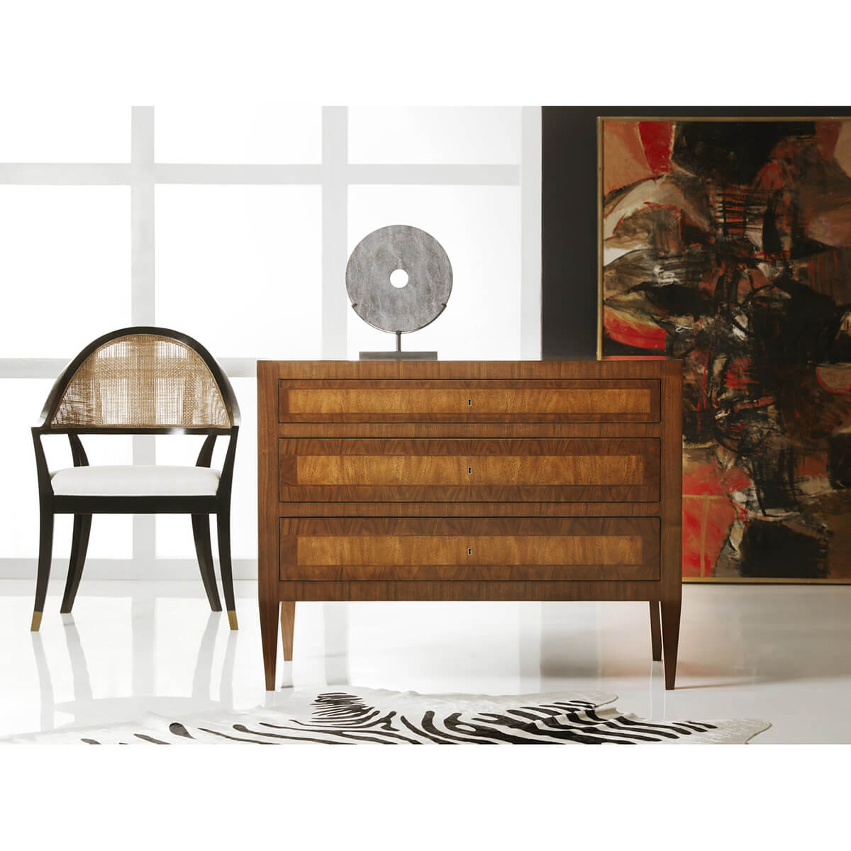 Italian Neo Classic Three Drawer Commode - 44&quot; - English Georgian America