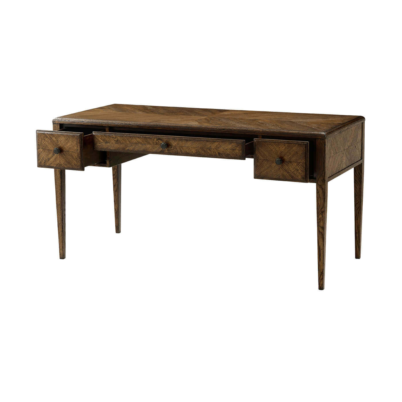 Italian NeoClassic Oak Parquetry Desk - English Georgian America