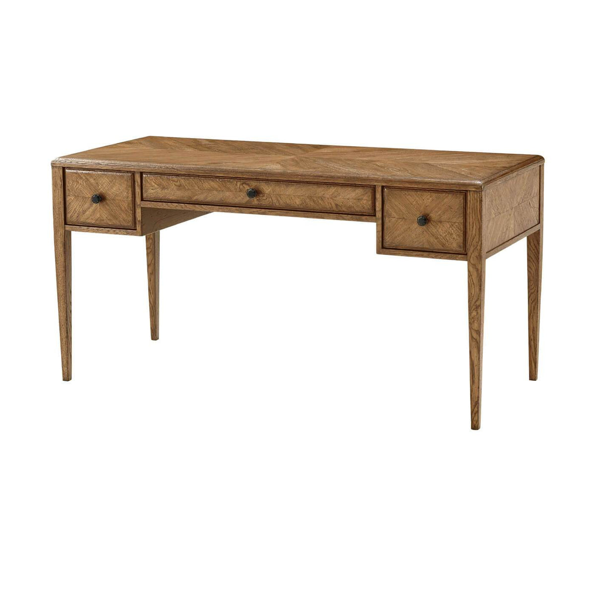 Italian NeoClassic Oak Parquetry Desk - Natural - English Georgian America