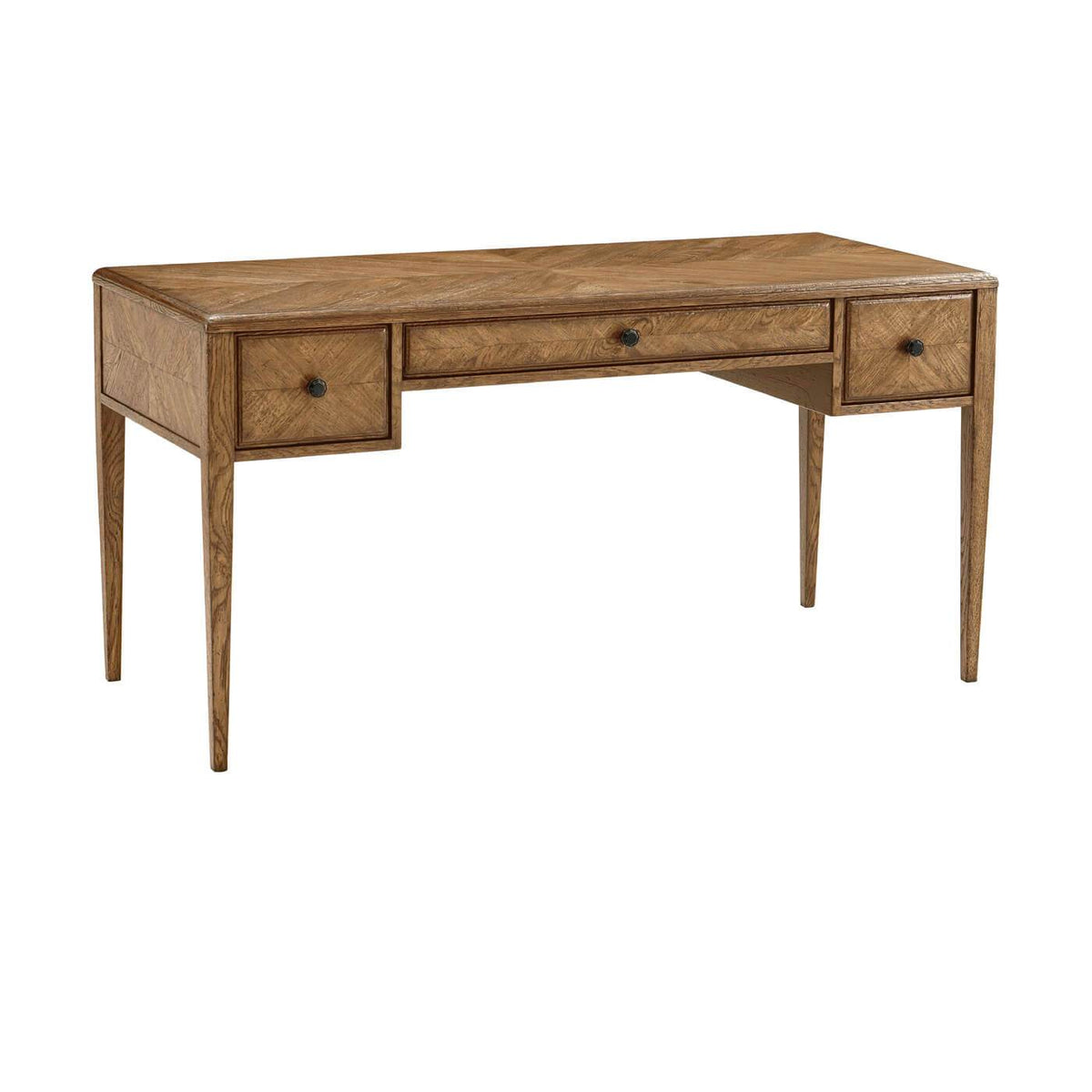 Italian NeoClassic Oak Parquetry Desk - Natural - English Georgian America