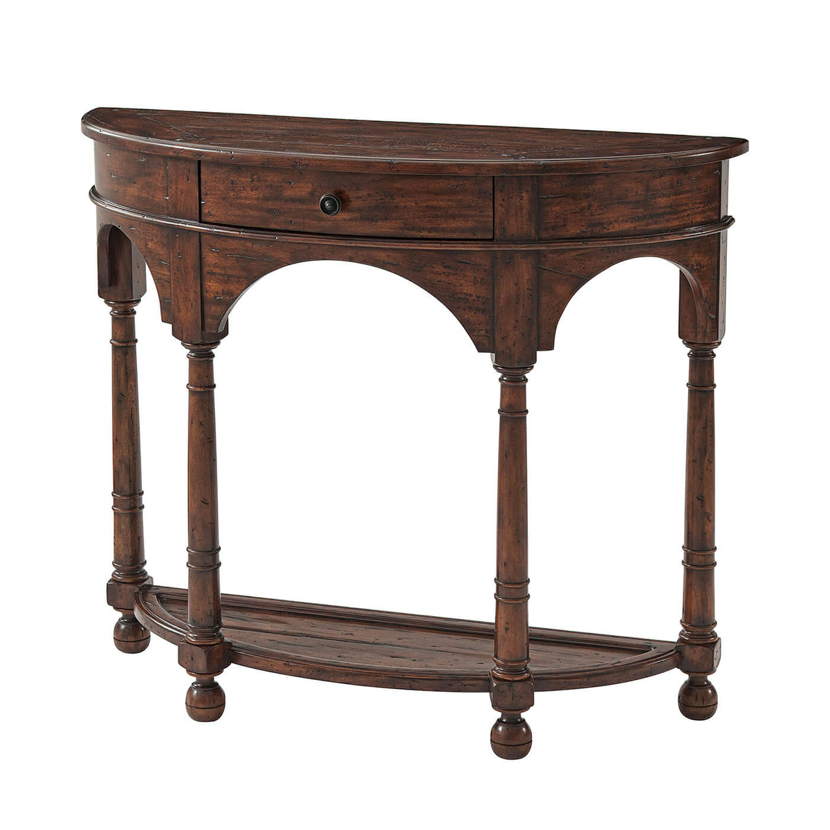 Italian Provincial Bowfront Console Table - English Georgian America