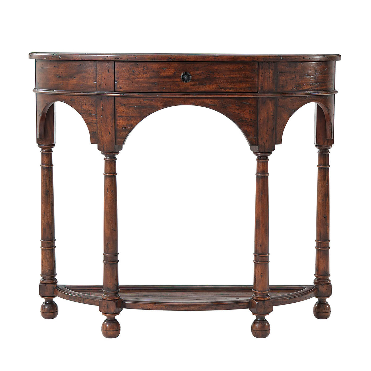 Italian Provincial Bowfront Console Table - English Georgian America