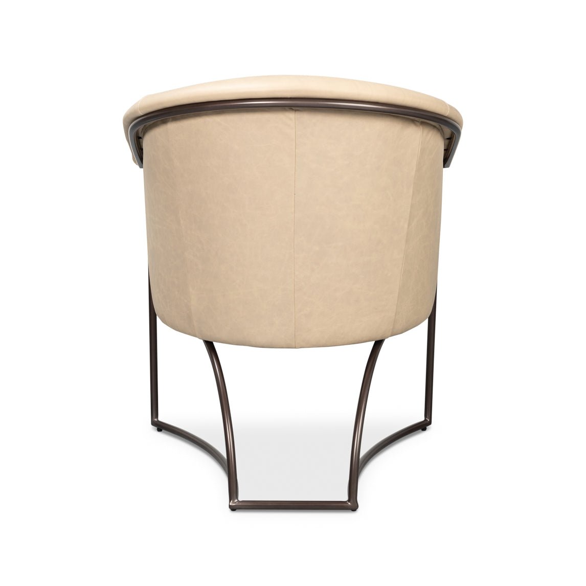 Ivory Leather Tub Chair - English Georgian America