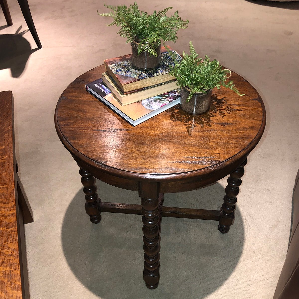 Jacobean Round Side Table - English Georgian America