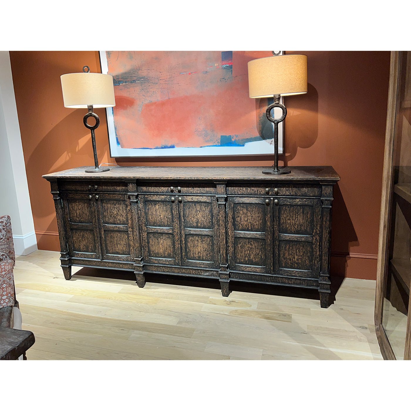 Jacobean Style Oak Sideboard - English Georgian America