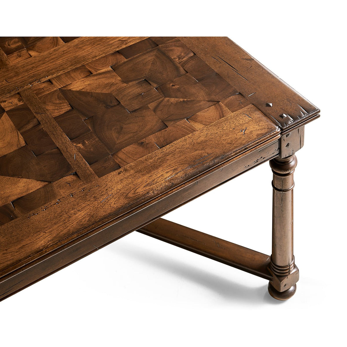 Jacobean Walnut Rectangular Coffee Table - English Georgian America