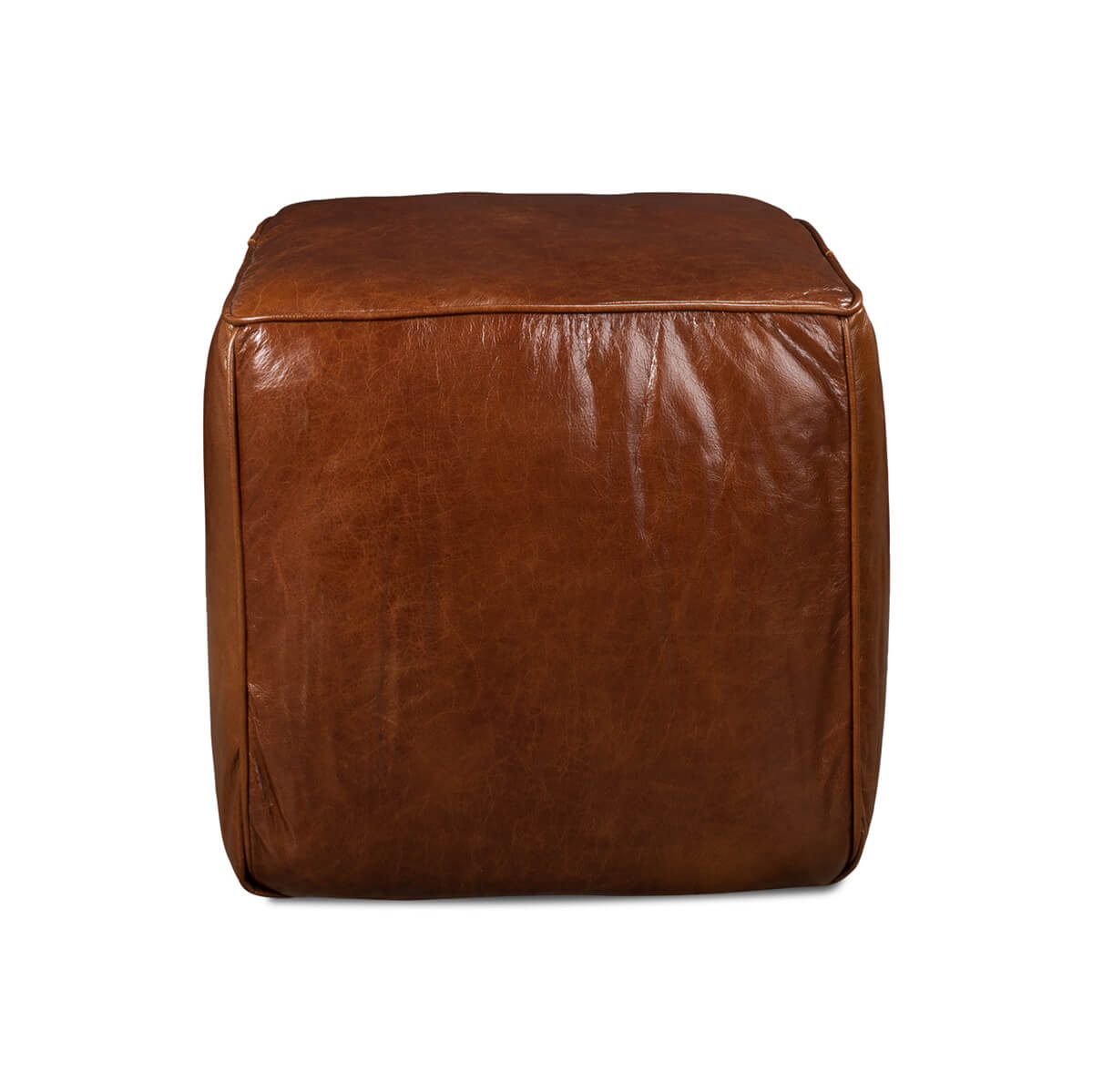 Jefferson Leather Sitting Cube - English Georgian America