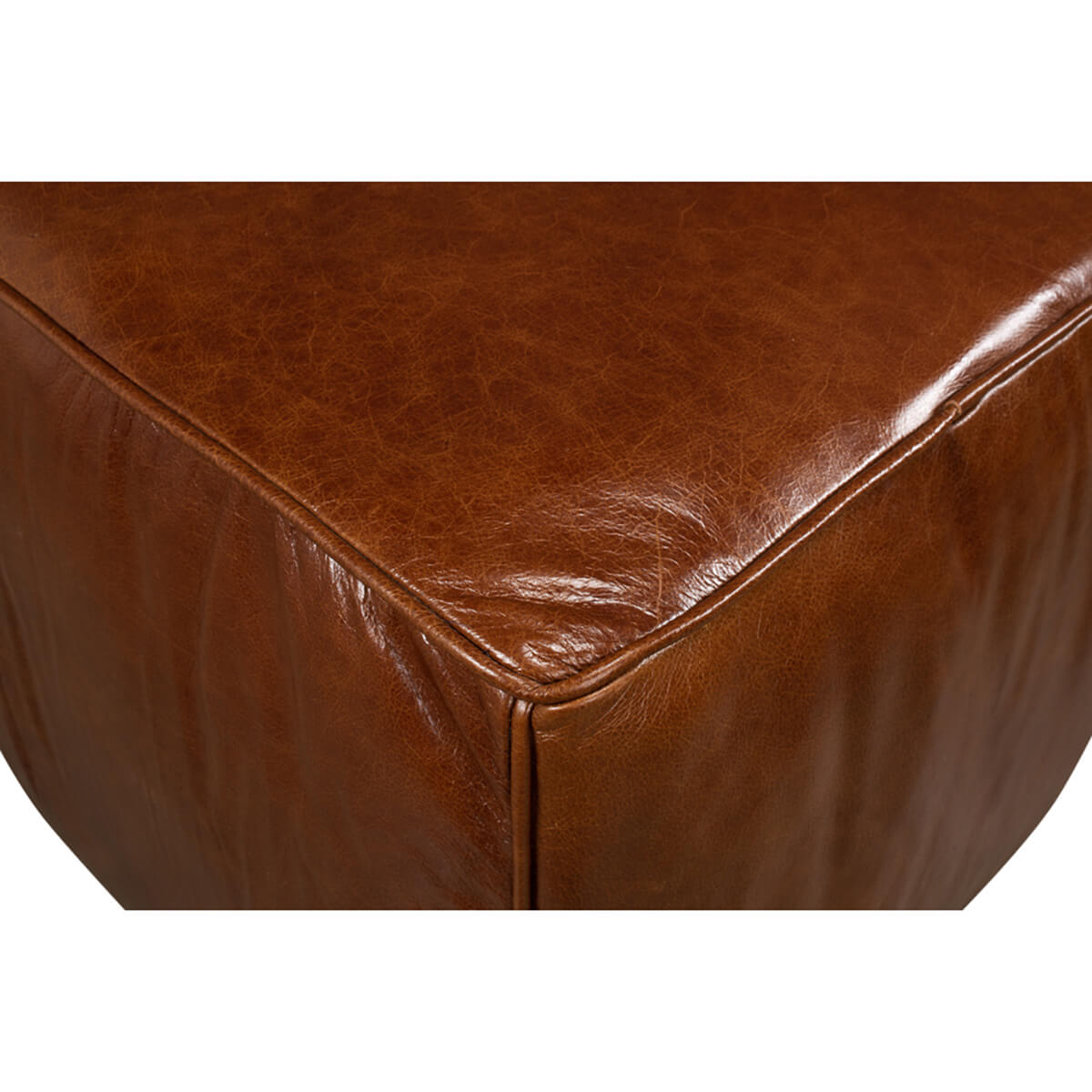 Jefferson Leather Sitting Cube - English Georgian America