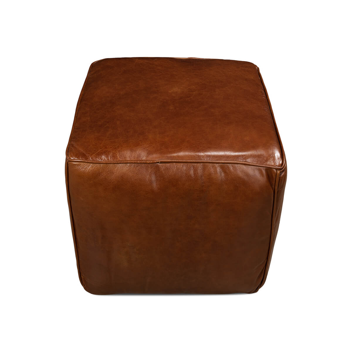 Jefferson Leather Sitting Cube - English Georgian America