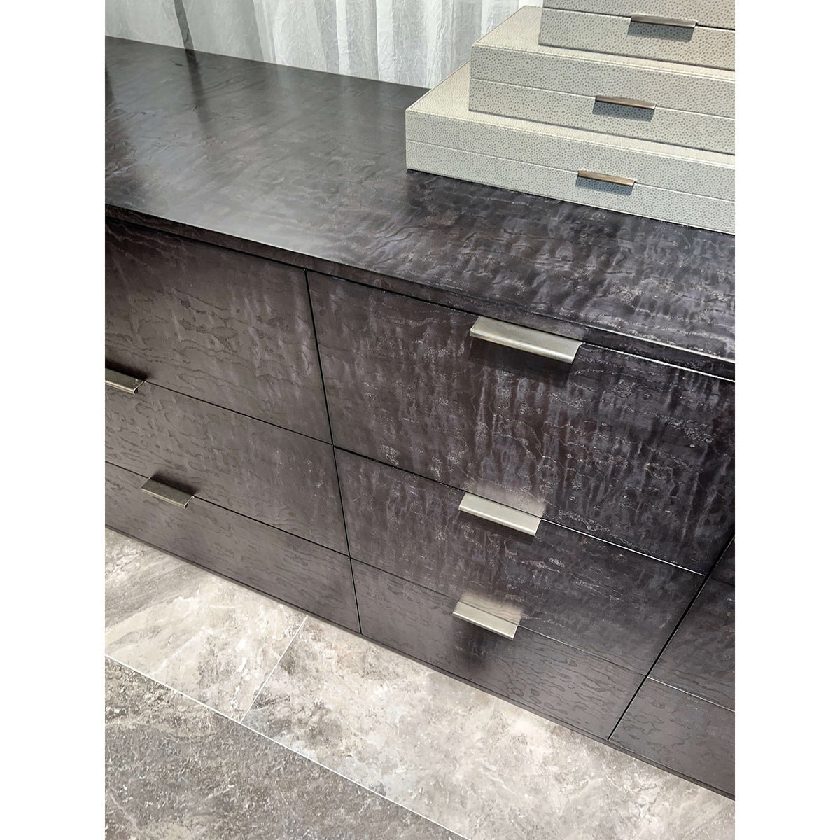 Large Black Art Deco Style Dresser - English Georgian America