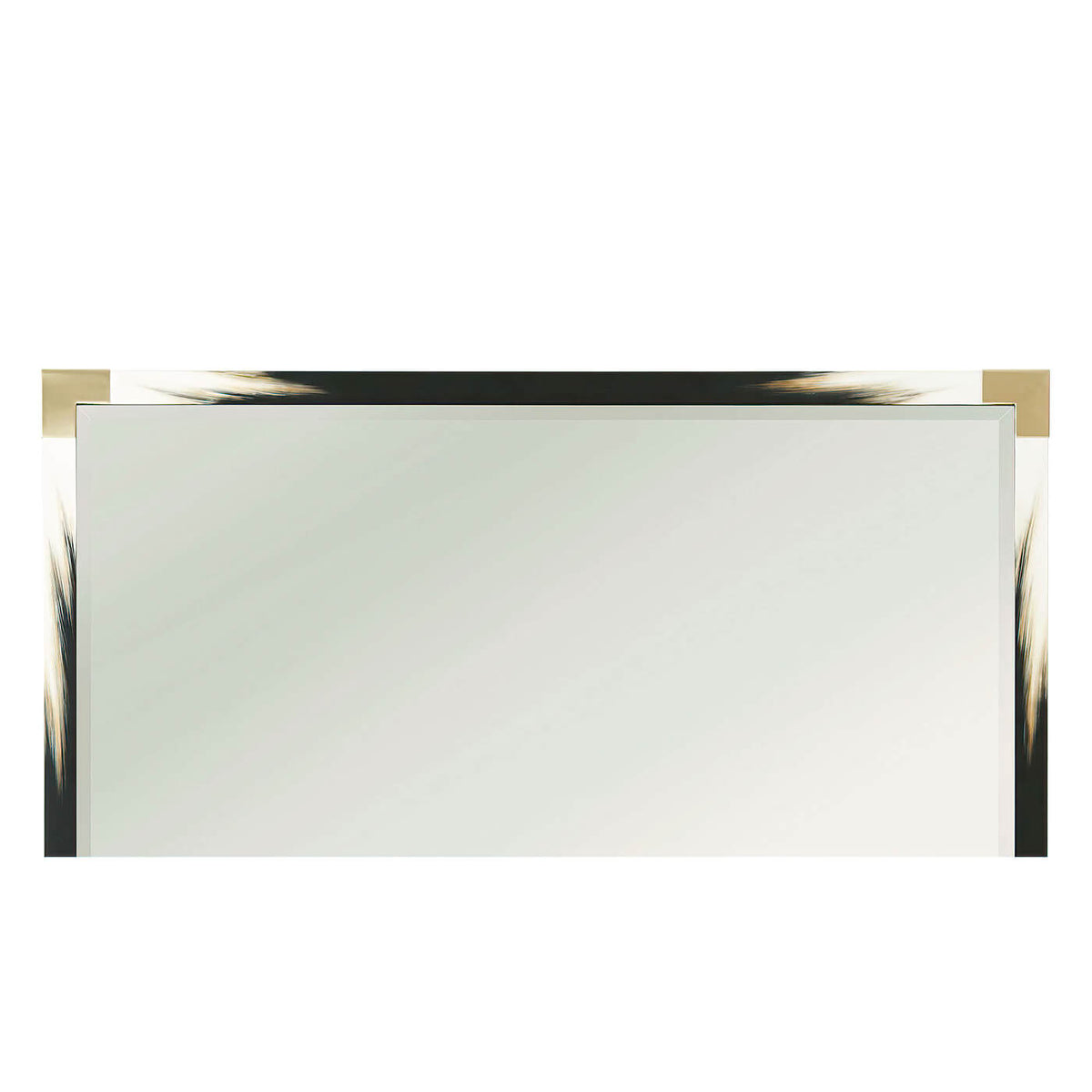 Large Dark Modern Faux Horn Mirror - English Georgian America