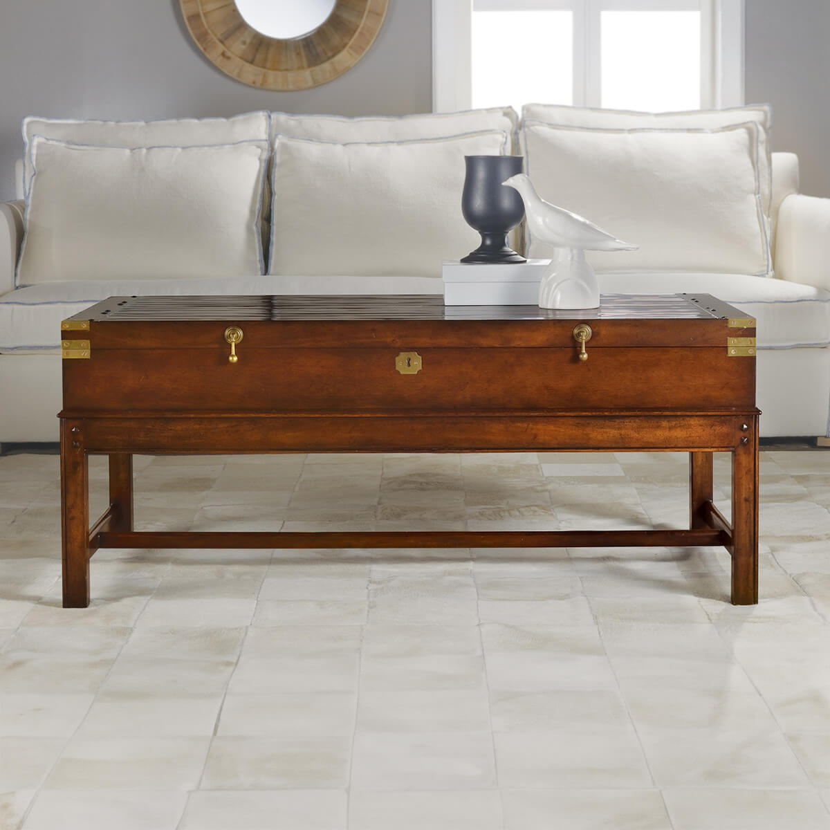 Large English Gun Case Coffee Table - English Georgian America