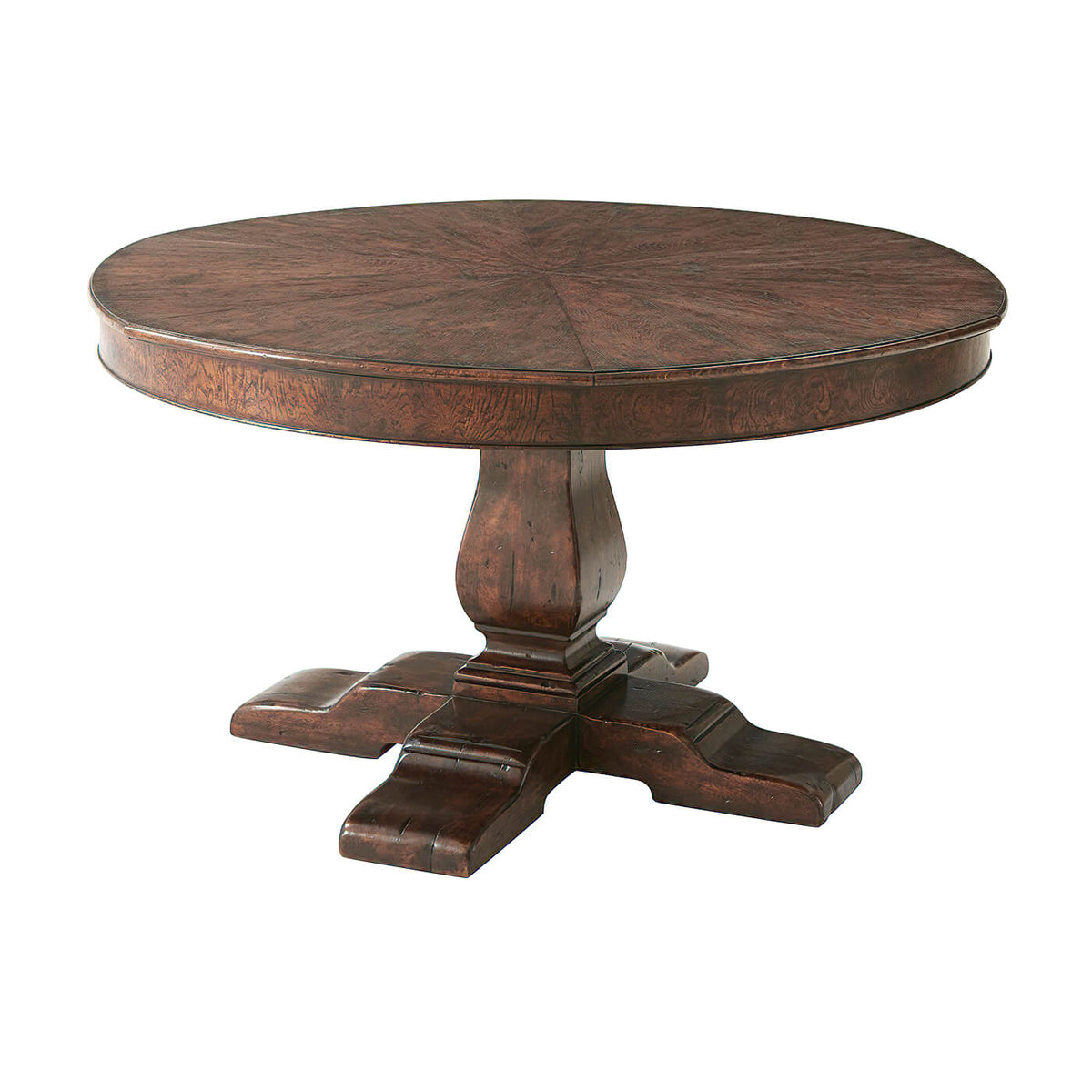 Large English Round Extension Dining Table - English Georgian America