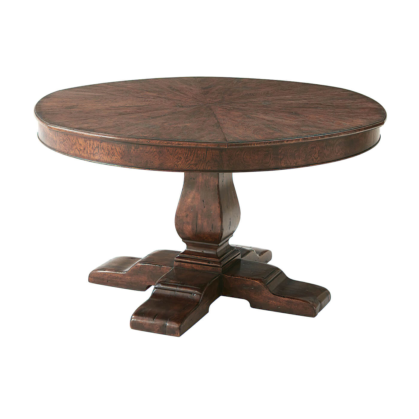 Large English Round Extension Dining Table - English Georgian America