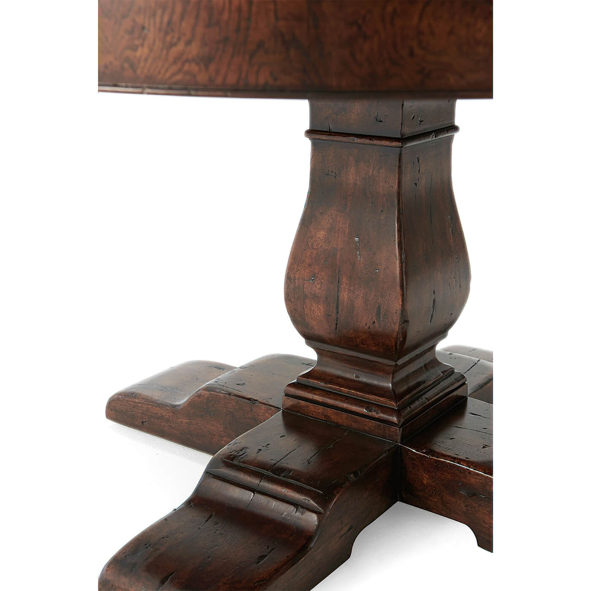 Large English Round Extension Dining Table - English Georgian America