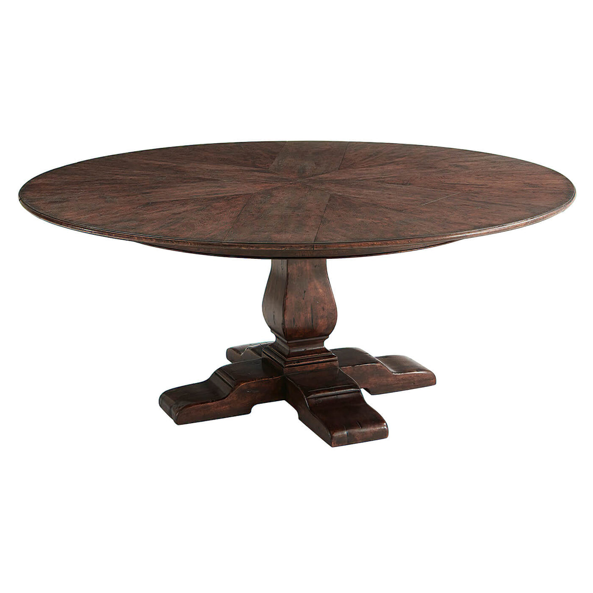 Large English Round Extension Dining Table - English Georgian America