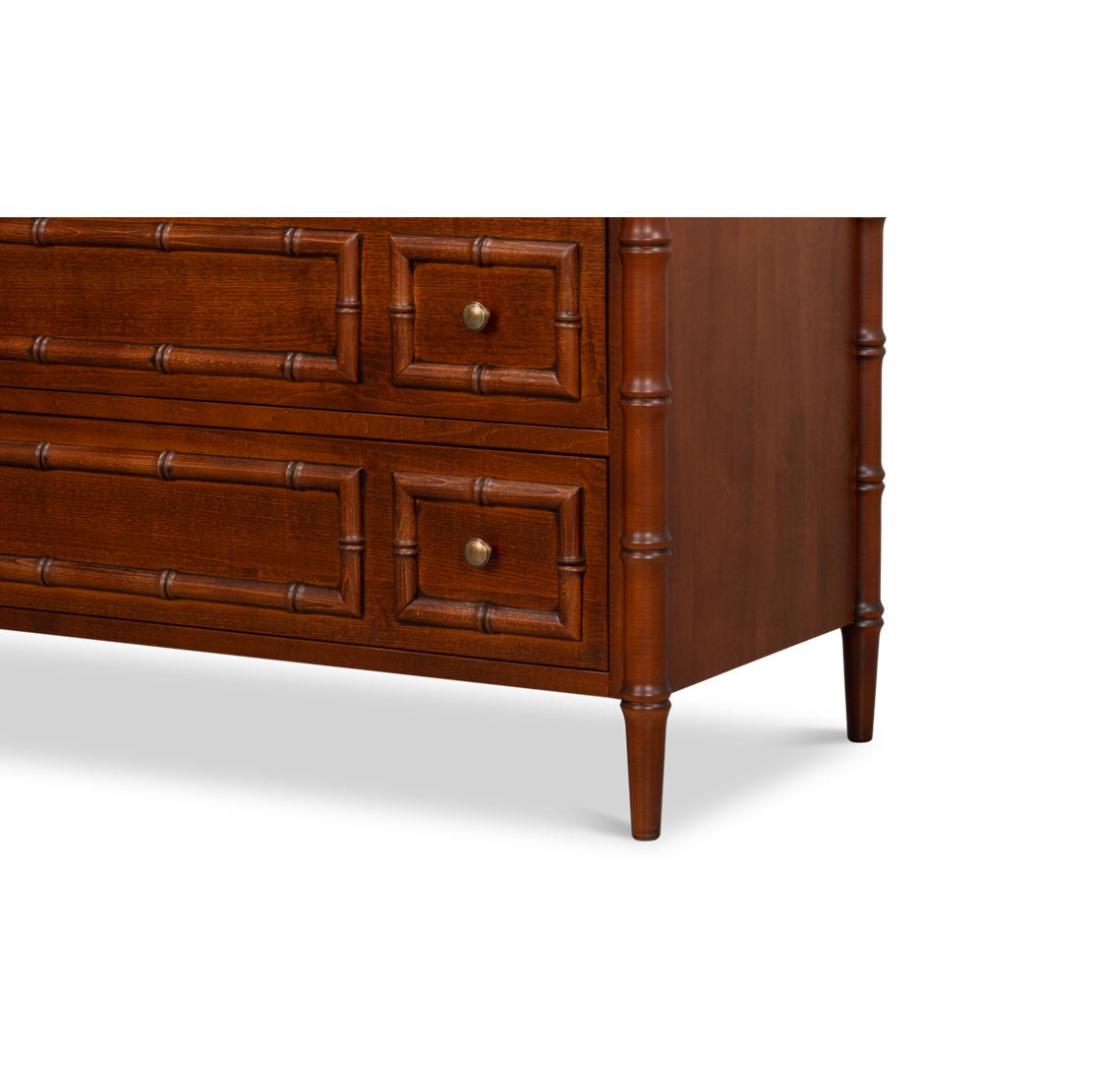 Large Faux Bamboo 3 - Drawer Chest - English Georgian America