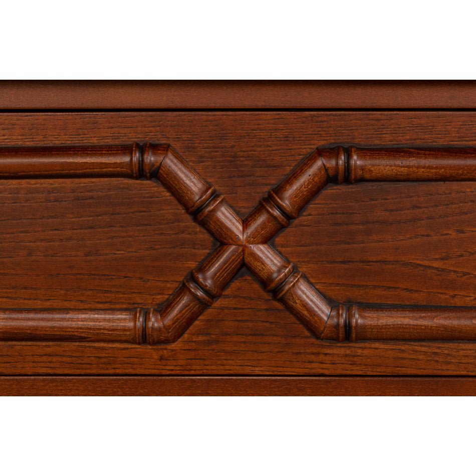 Large Faux Bamboo 3 - Drawer Chest - English Georgian America