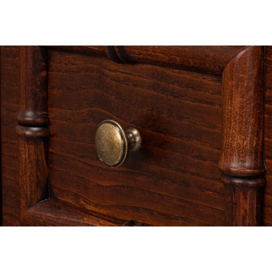 Large Faux Bamboo 3 - Drawer Chest - English Georgian America