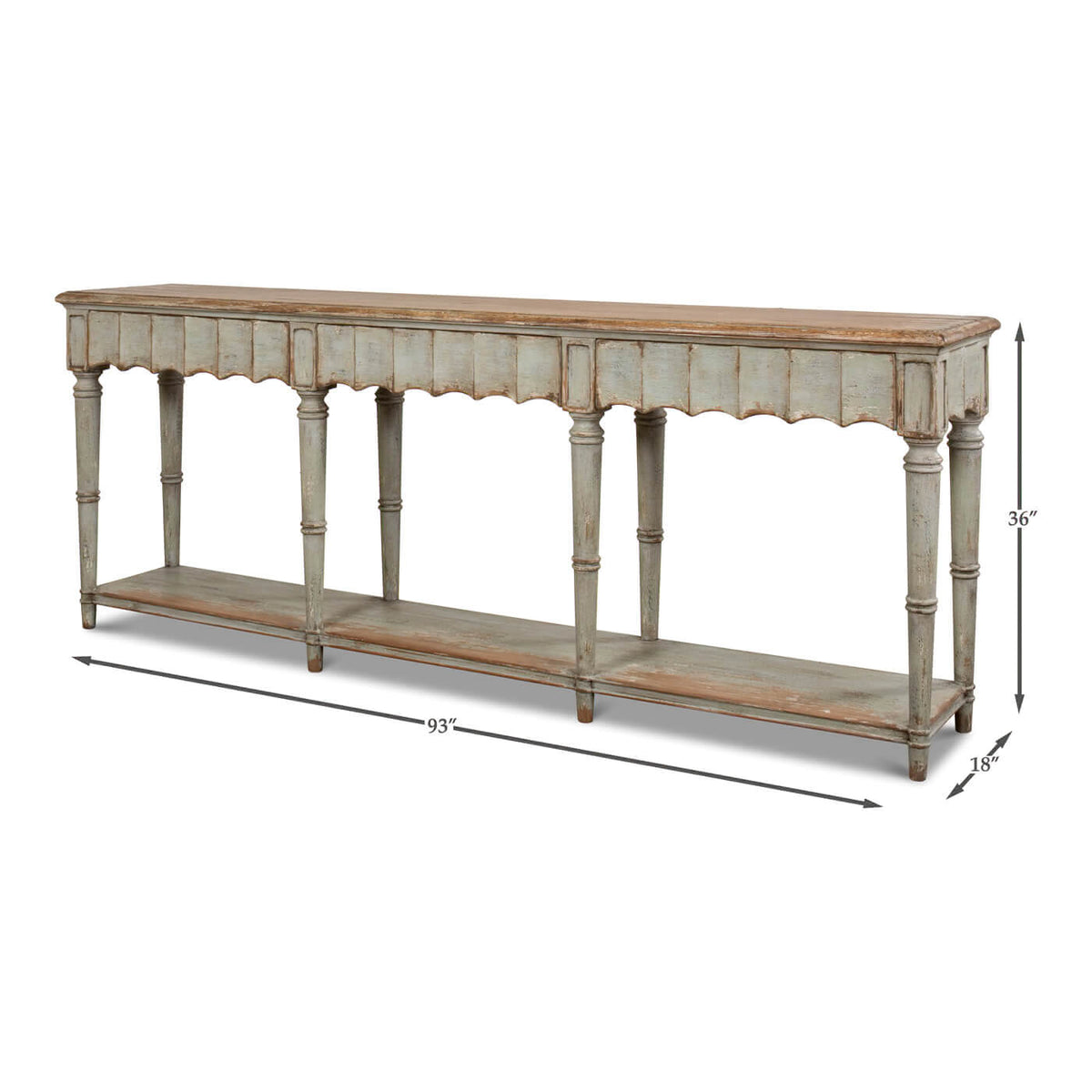 Large French Country Console Table - English Georgian America