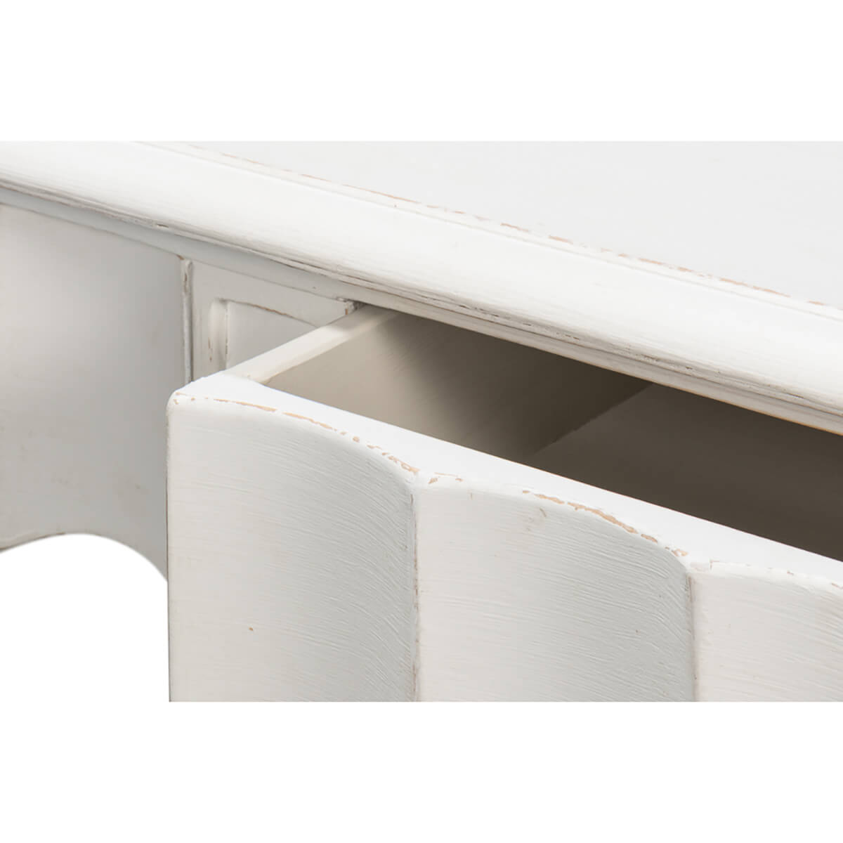 Large French Country Console Table - Antique White - English Georgian America