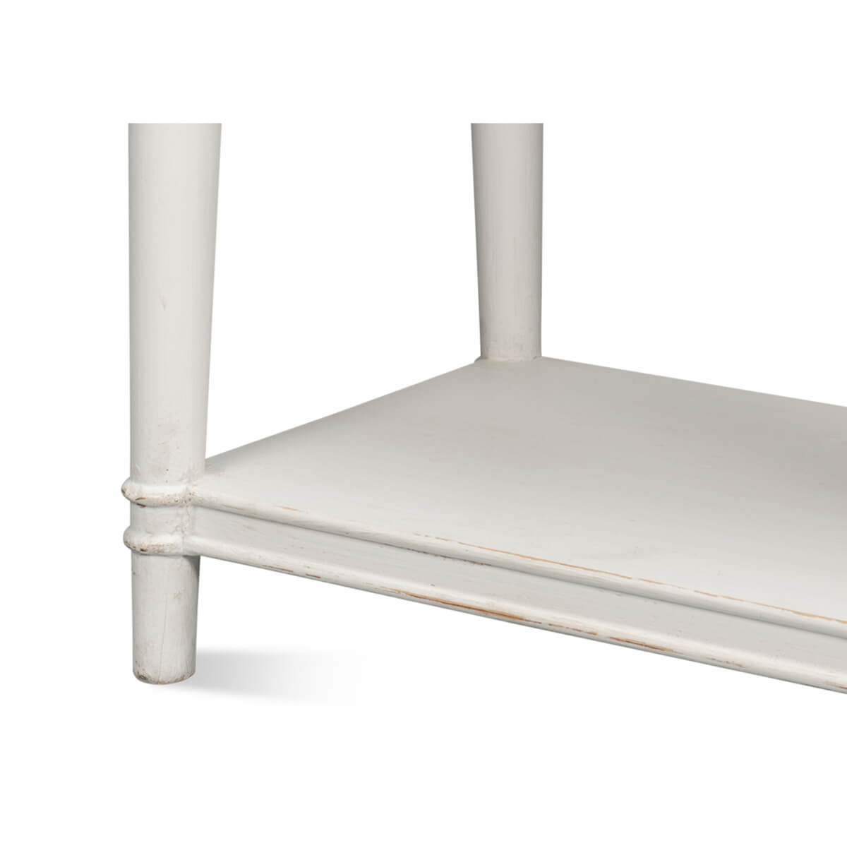 Large French Country Console Table - Antique White - English Georgian America