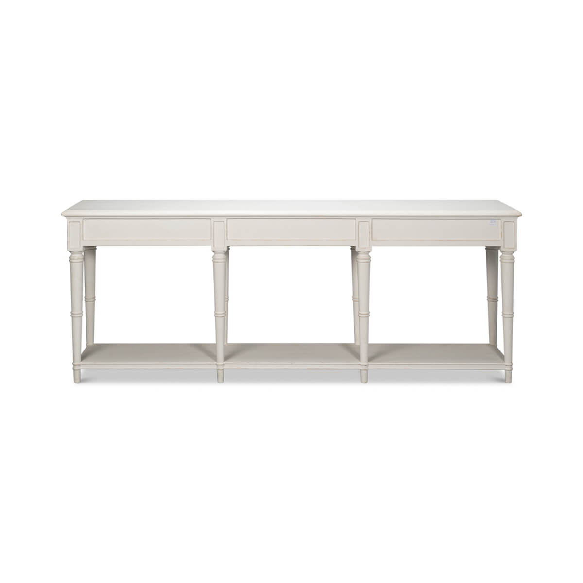 Large French Country Console Table - Antique White - English Georgian America