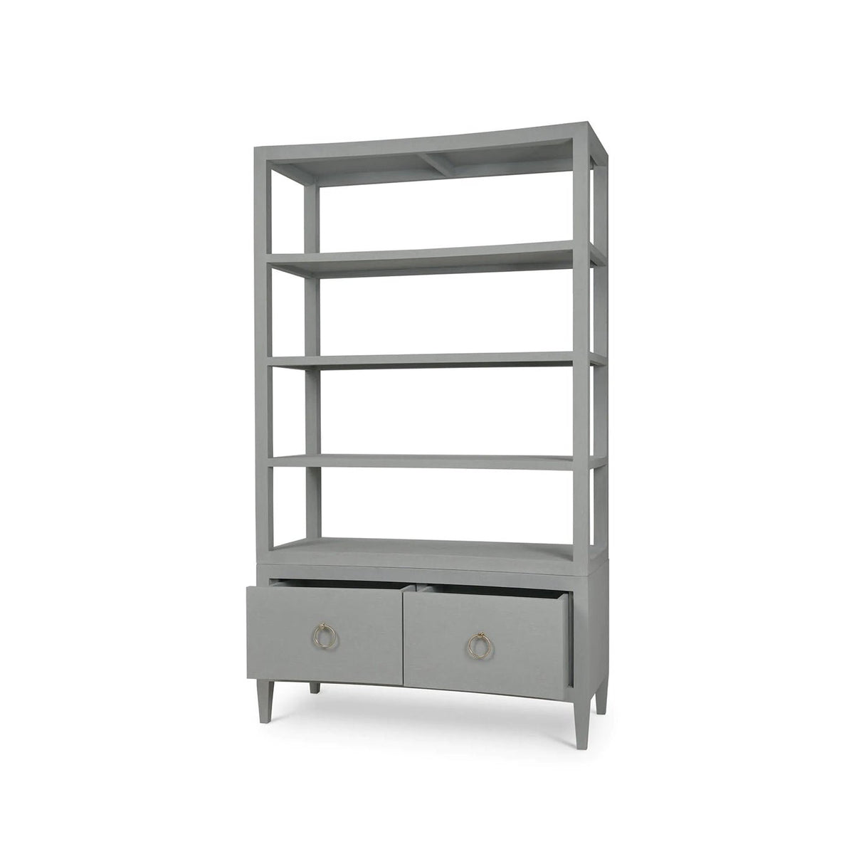Large Linen Wrapped Etagere - Pale Blue - English Georgian America