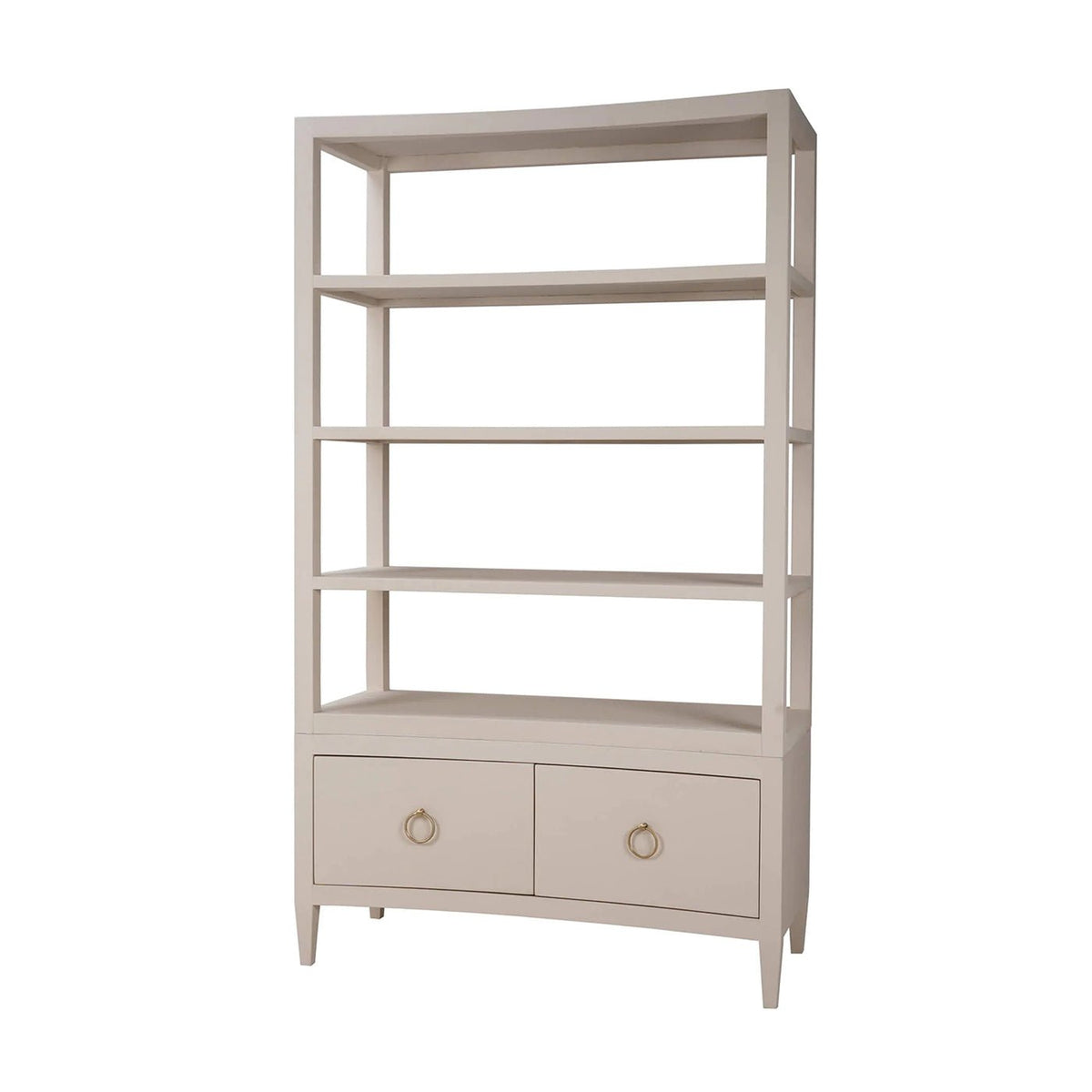 Large Linen Wrapped Etagere - Putty Linen - English Georgian America