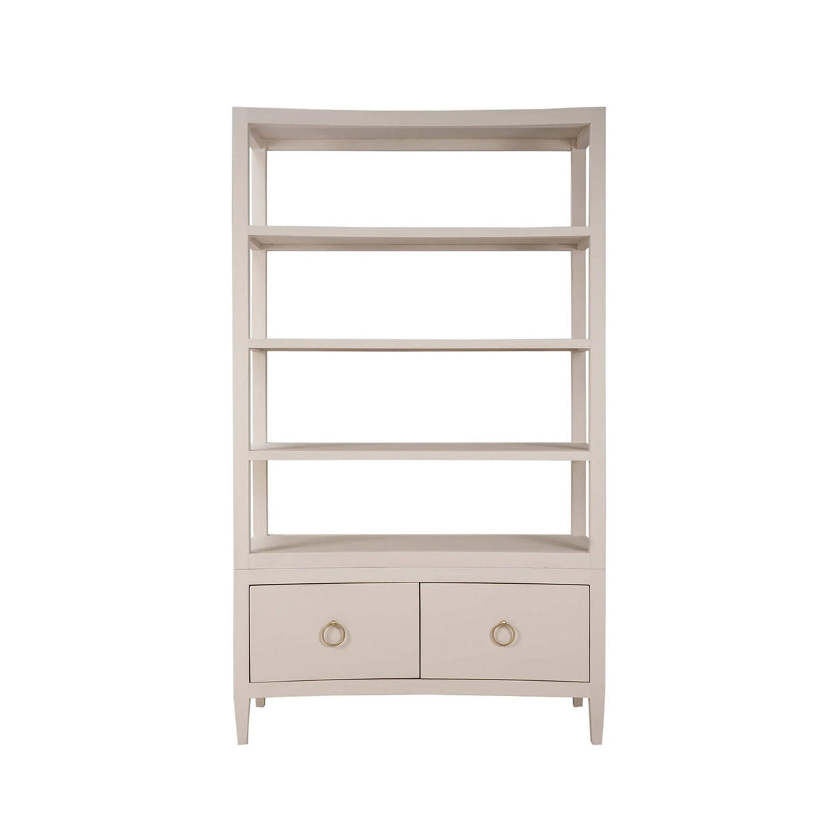 Large Linen Wrapped Etagere - Putty Linen - English Georgian America