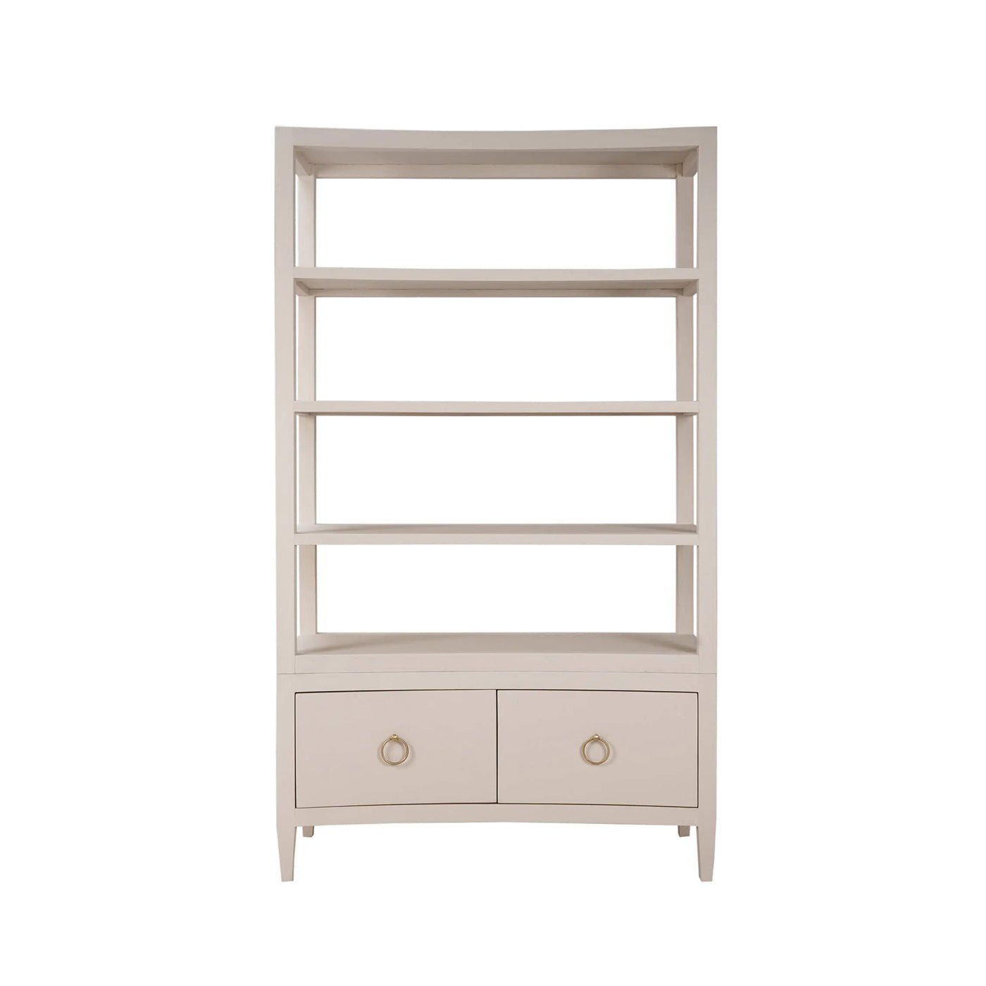 Large Linen Wrapped Etagere - Putty Linen - English Georgian America