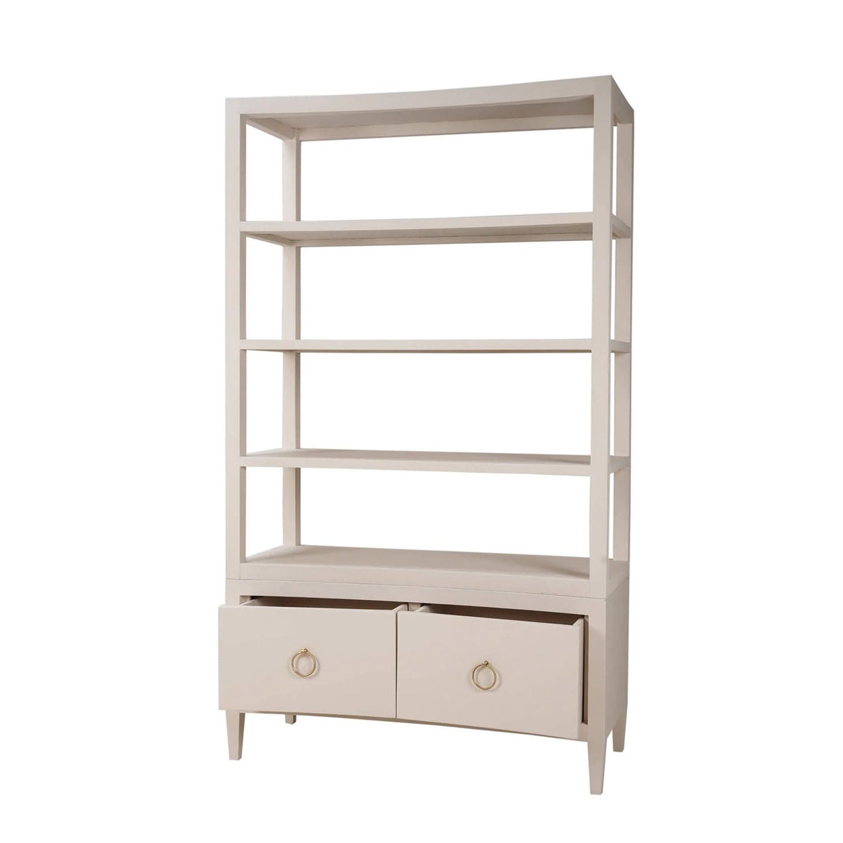 Large Linen Wrapped Etagere - Putty Linen - English Georgian America