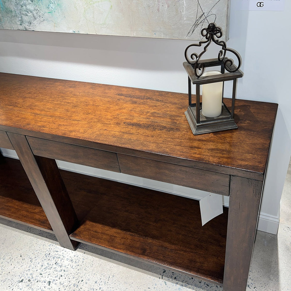 Large Modern Wood Console Table - English Georgian America