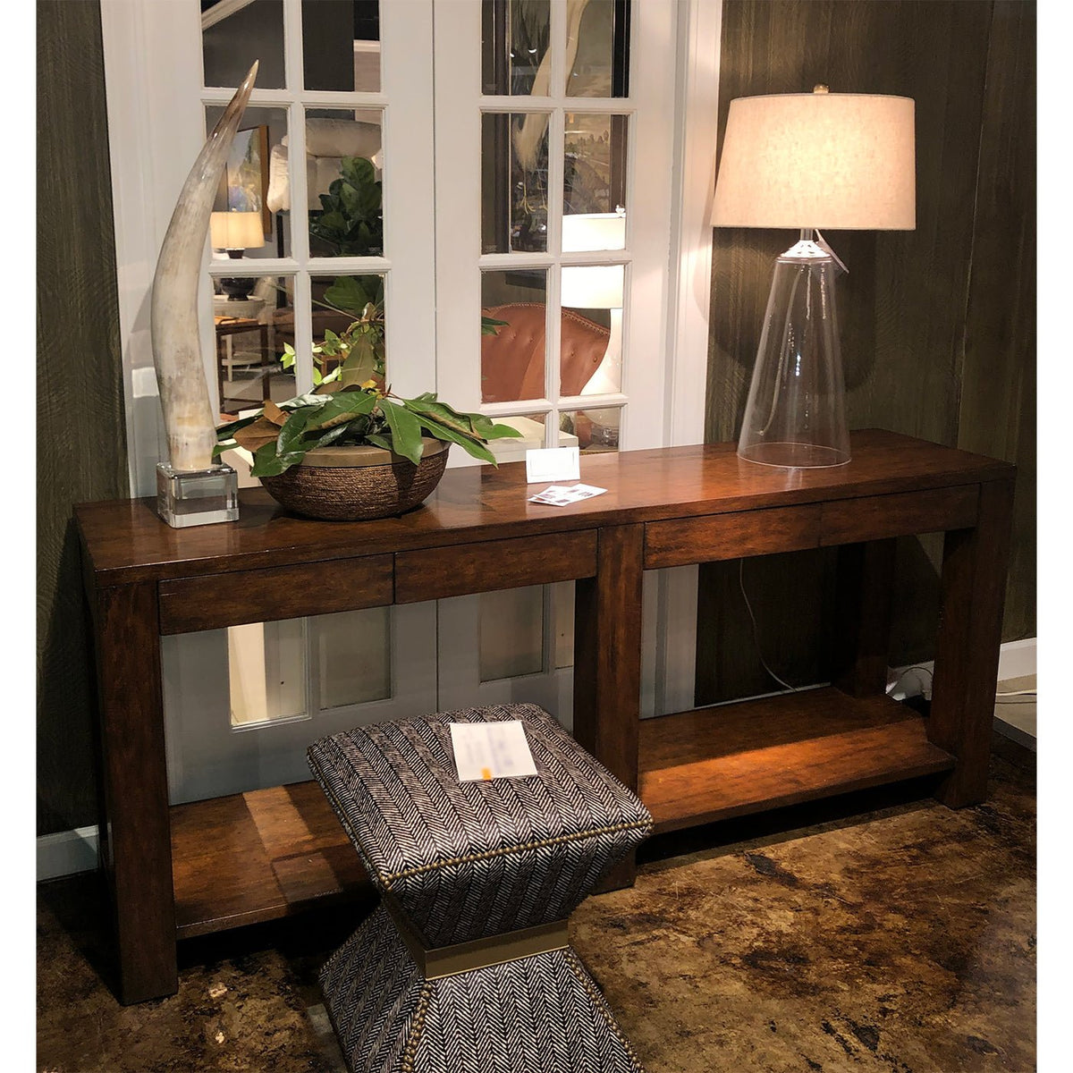 Large Modern Wood Console Table - English Georgian America