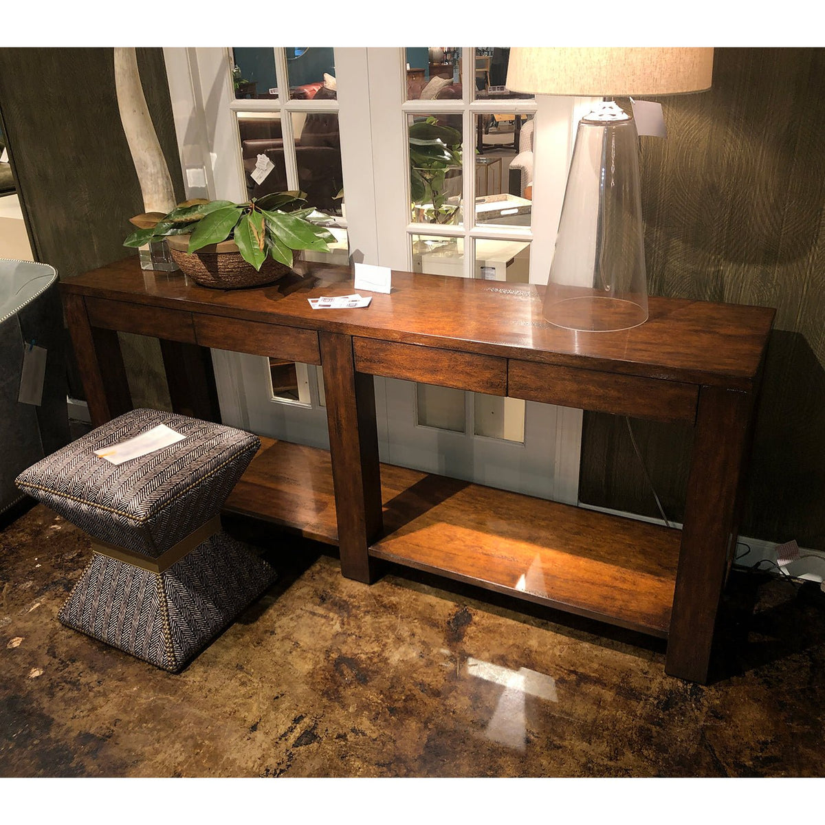 Large Modern Wood Console Table - English Georgian America