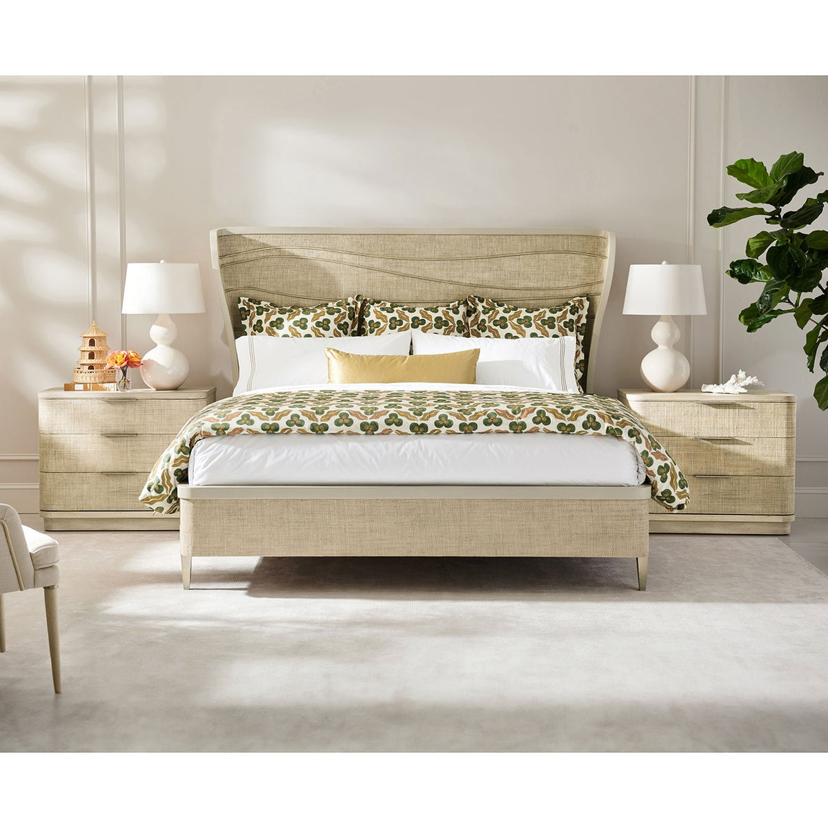 Large Modern Woven Nightstand - English Georgian America