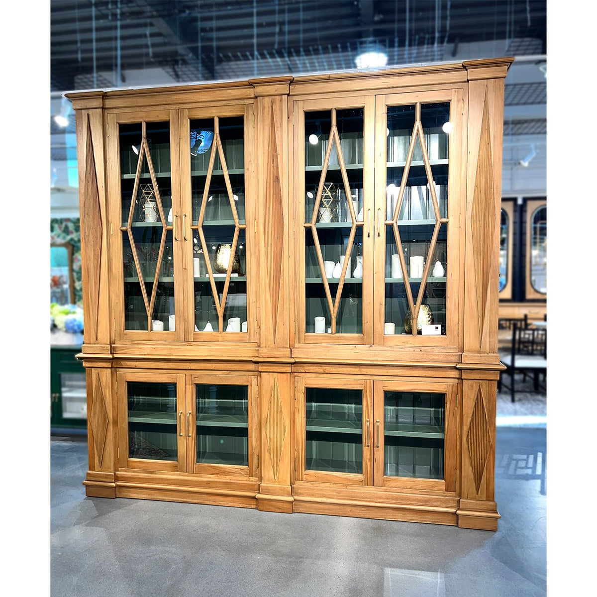 Large Neoclassic Wooden Bookcase - English Georgian America