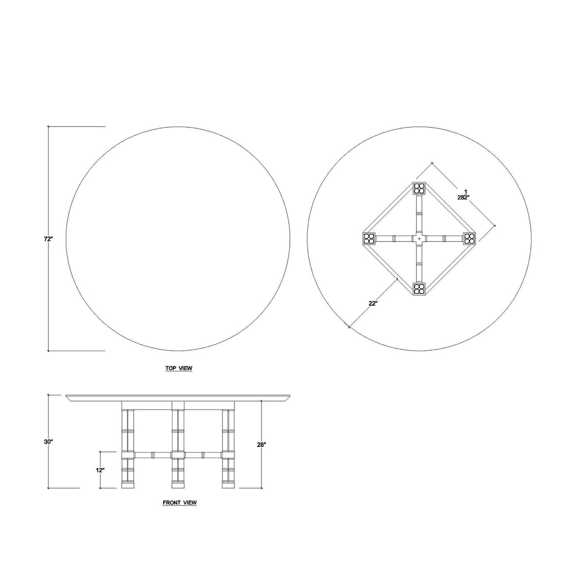 Large Palm Beach Regency Round Dining Table - English Georgian America