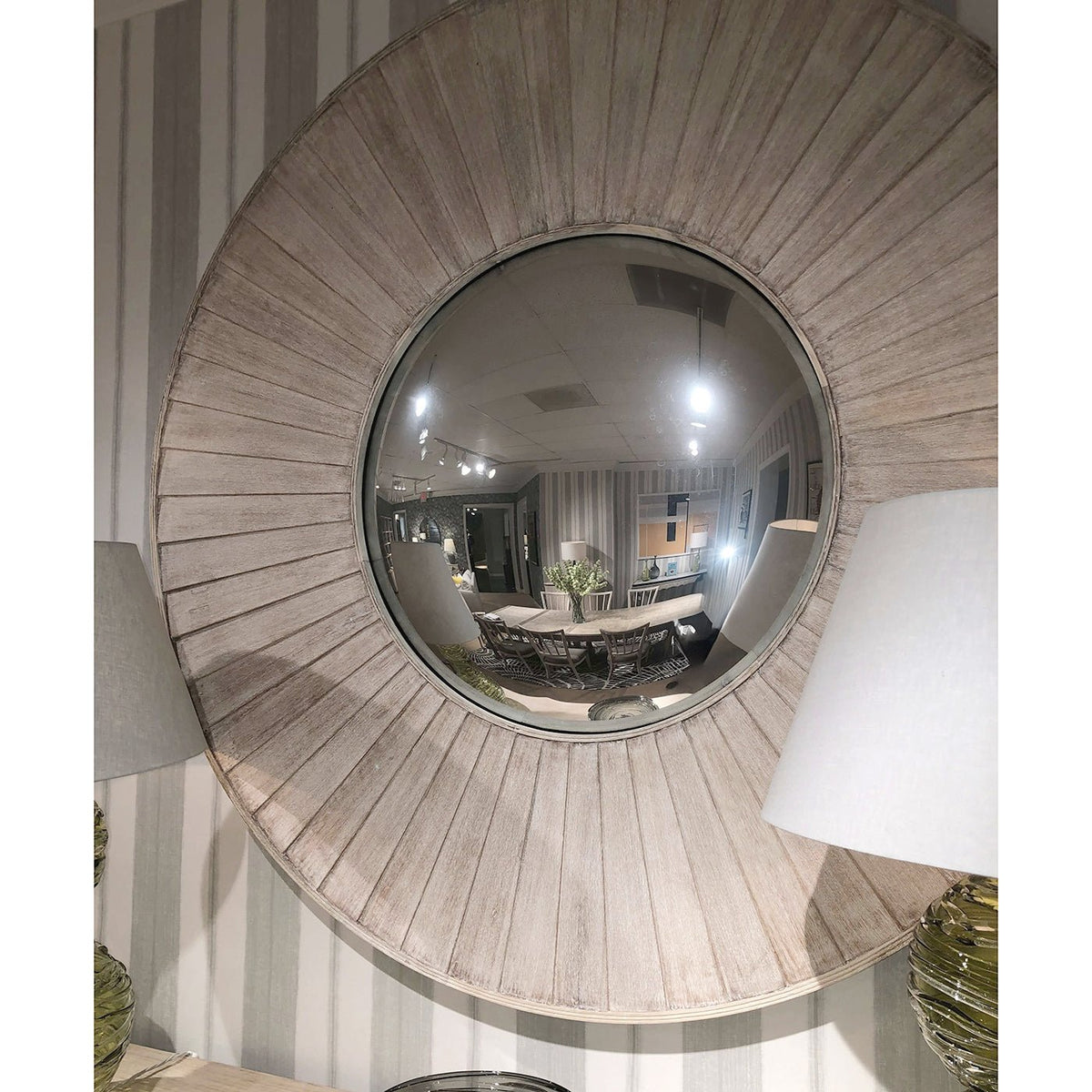 Large Rustic Round Mirror - English Georgian America