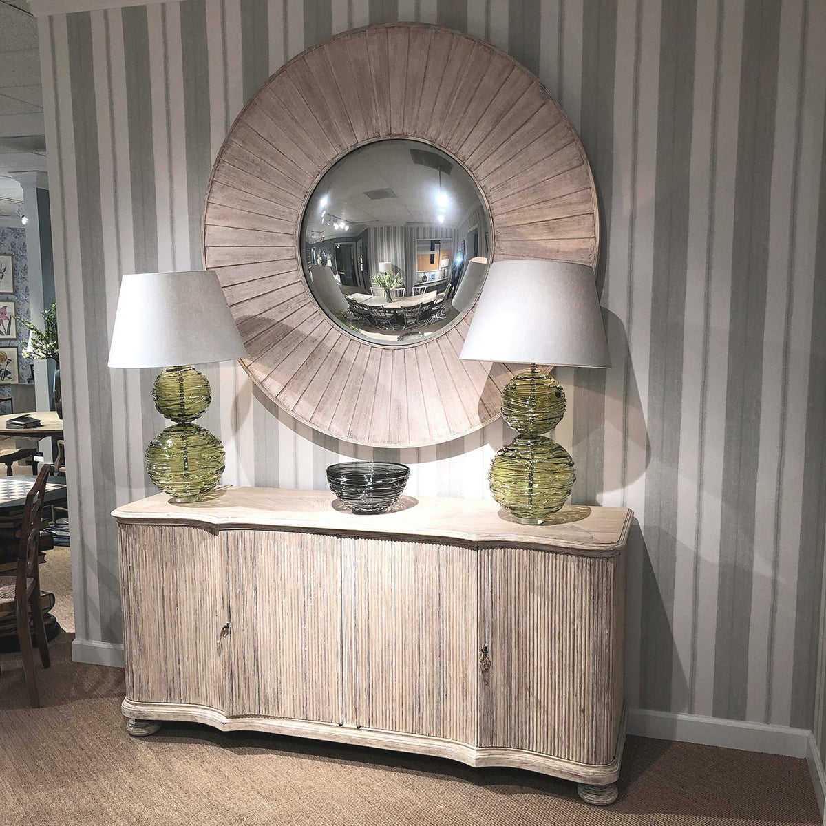 Large Rustic Round Mirror - English Georgian America