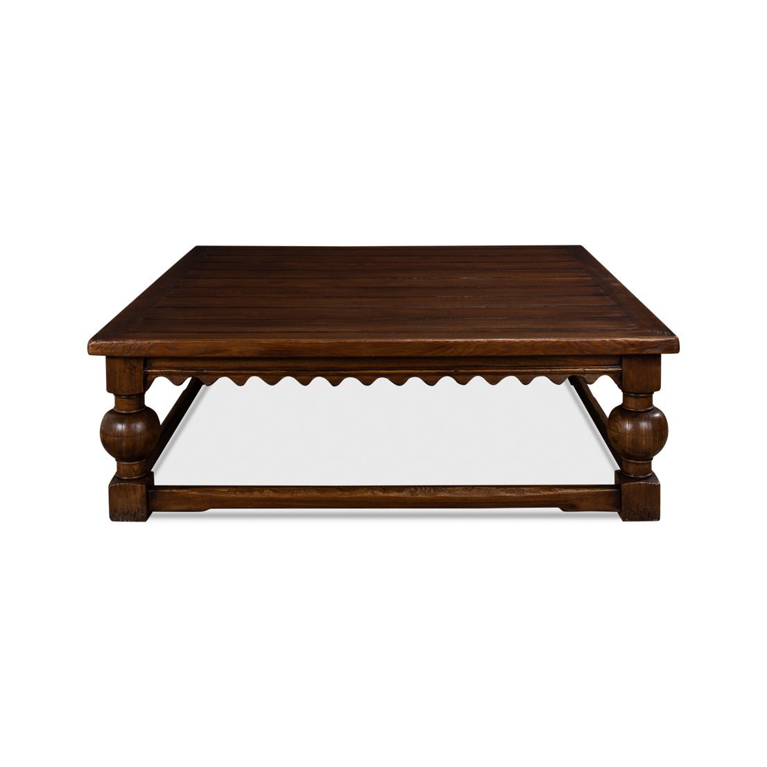 Large Rustic Square Coffee Table - English Georgian America