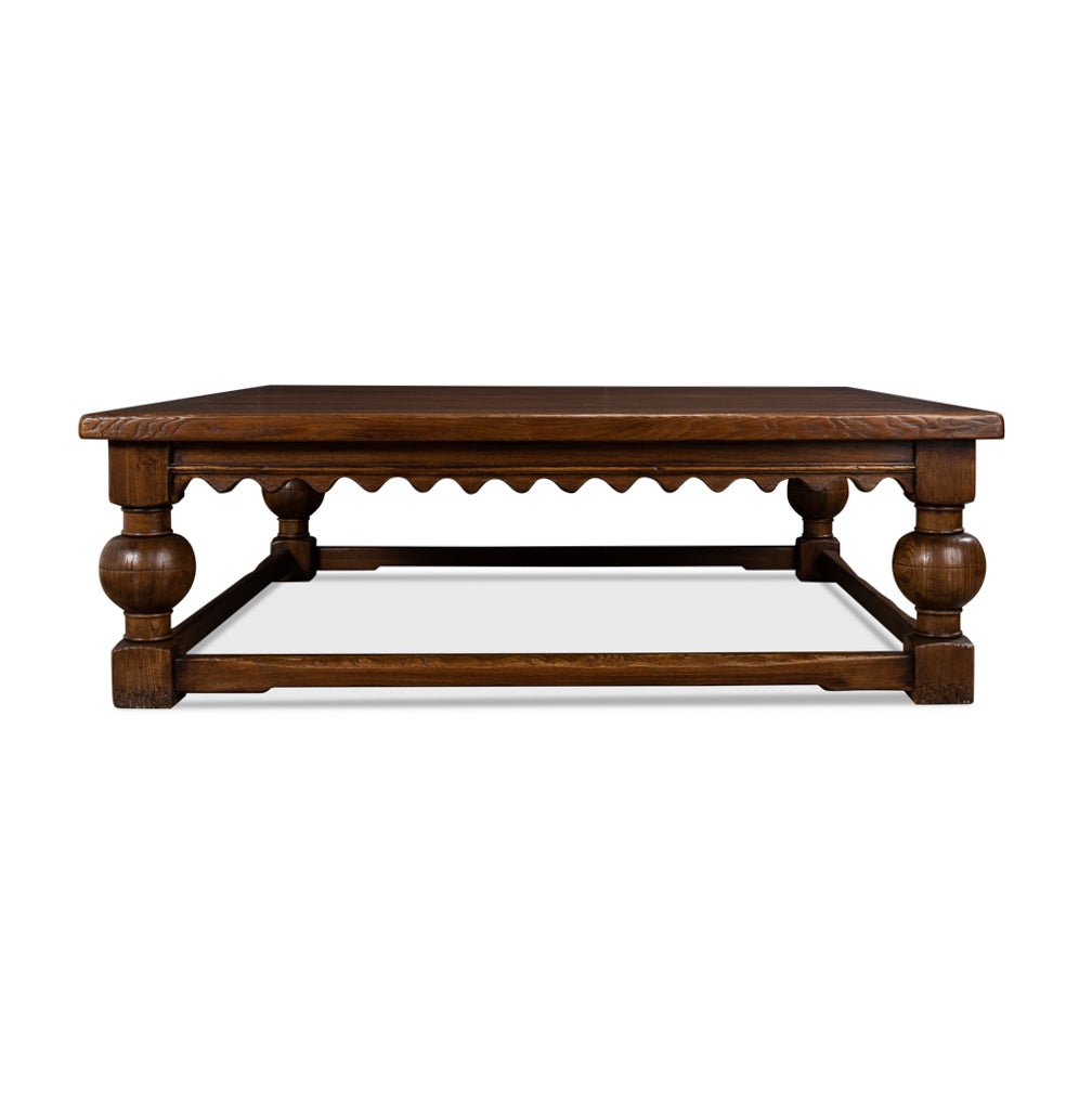 Large Rustic Square Coffee Table - English Georgian America