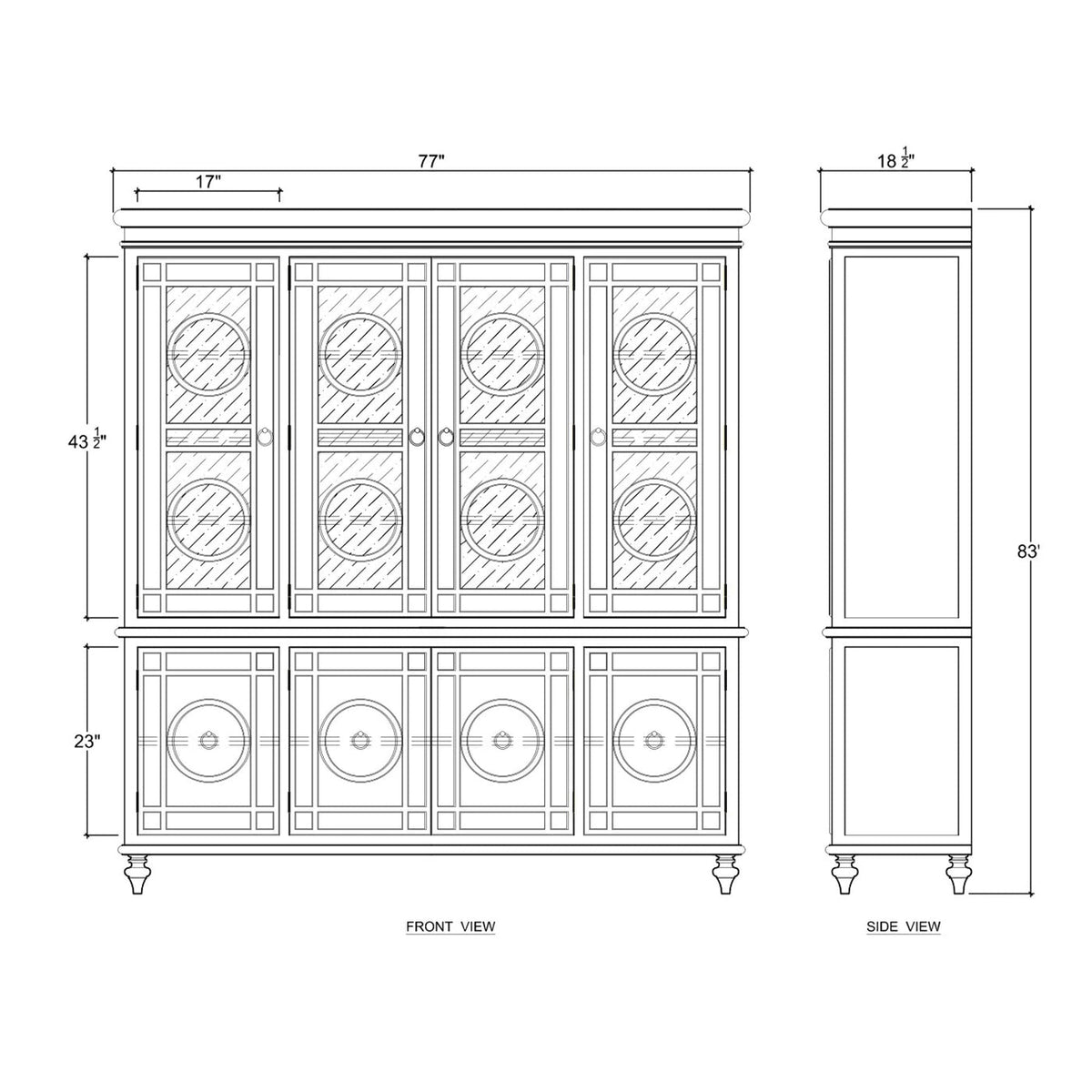 Large Southern Style Display Cabinet - English Georgian America