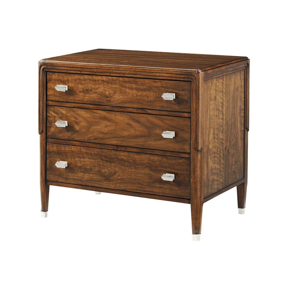 Large Walnut Art Deco Nightstand - English Georgian America