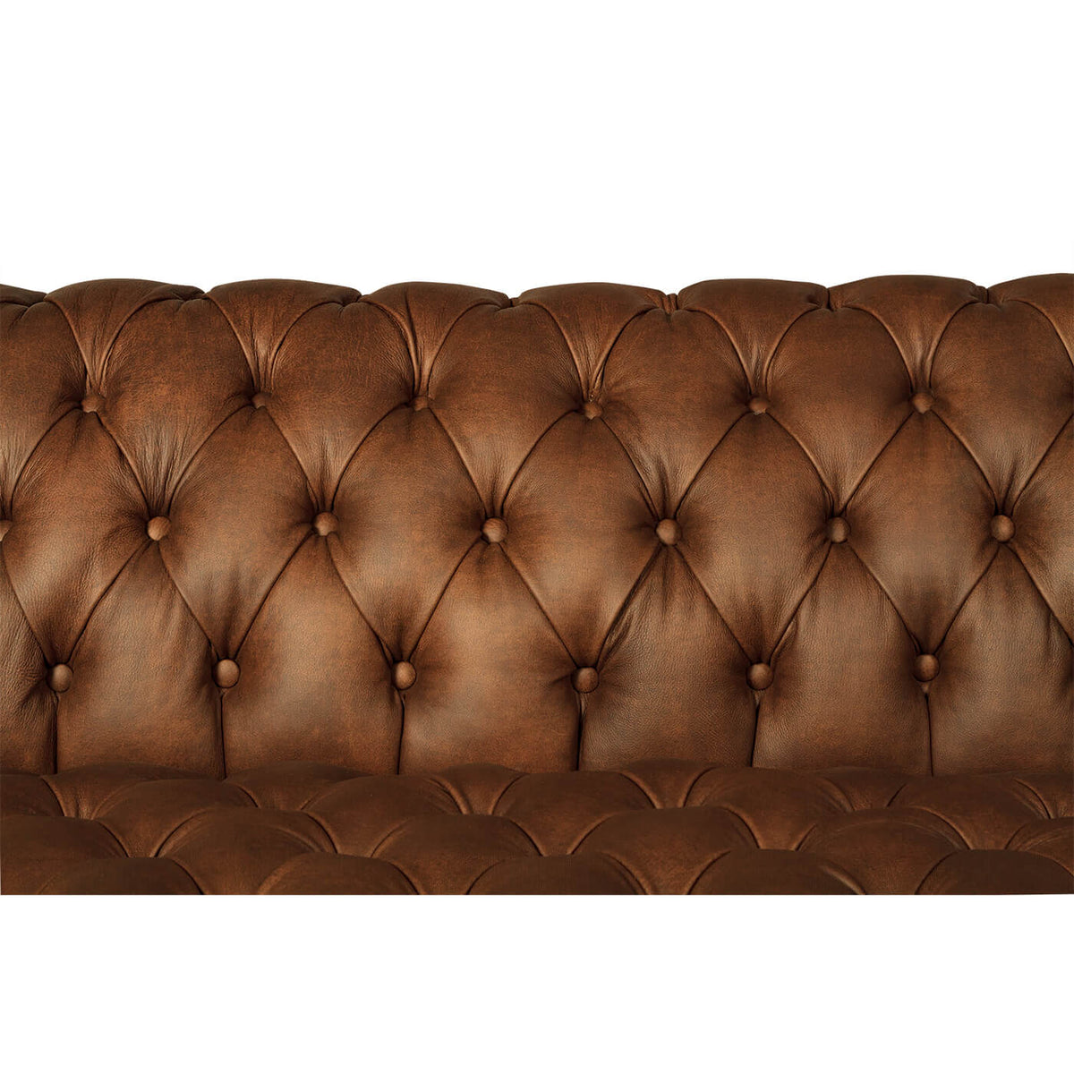 Leather 4 Seater Chesterfield Sofa - English Georgian America