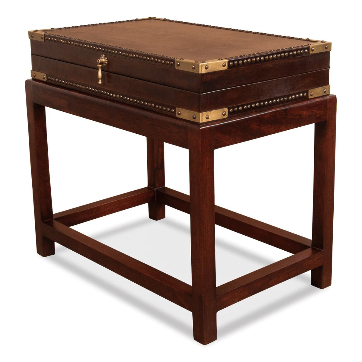 Leather Box on Stand - English Georgian America