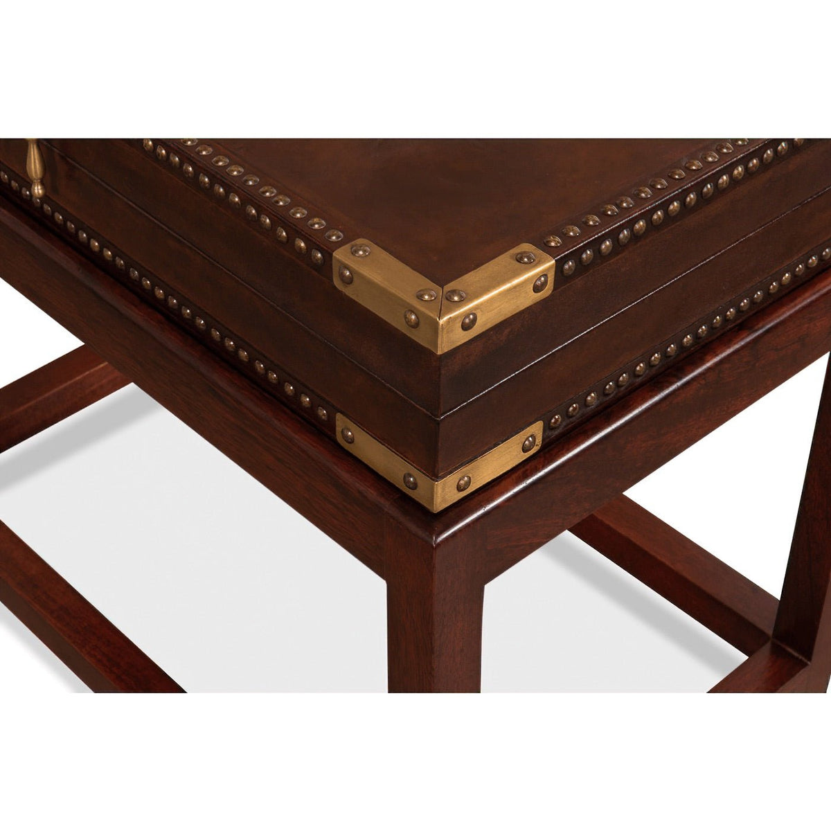 Leather Box on Stand - English Georgian America