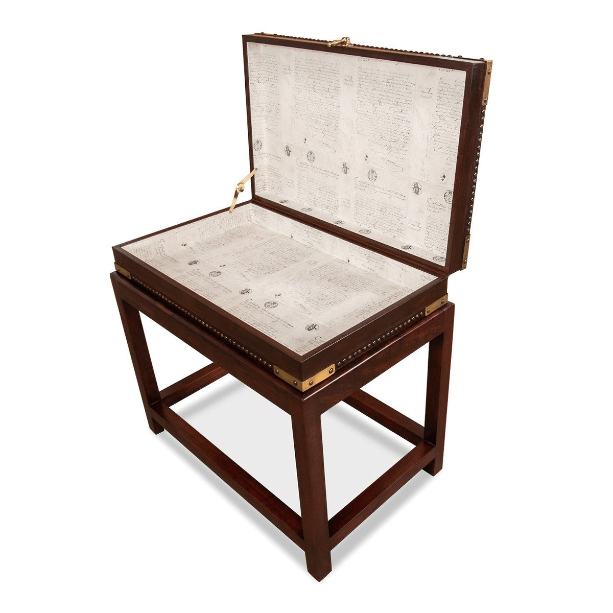 Leather Box on Stand - English Georgian America