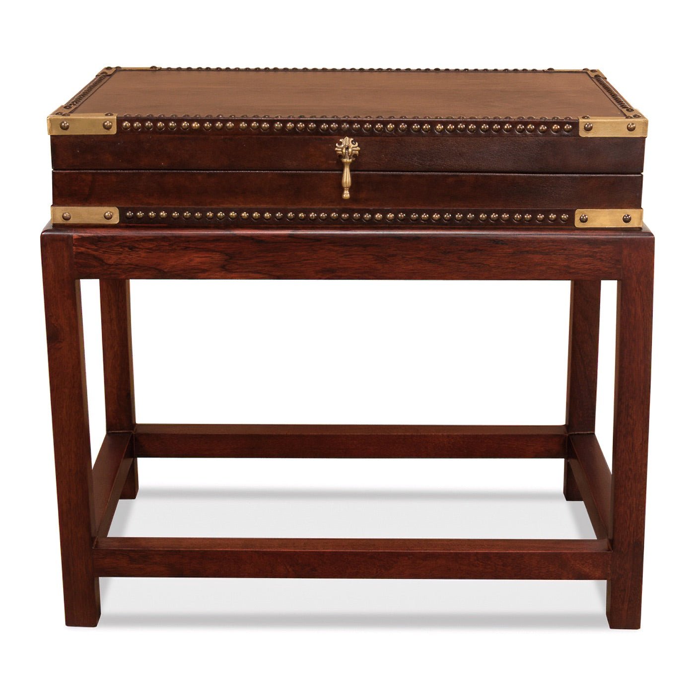 Leather Box on Stand - English Georgian America